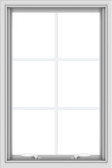 WDMA 24x36 (23.5 x 35.5 inch) White uPVC Vinyl Push out Awning Window with Colonial Grids Interior