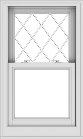 WDMA 24x40 (23.5 x 39.5 inch)  Aluminum Single Double Hung Window with Diamond Grids