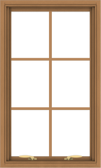 WDMA 24x40 (23.5 x 39.5 inch) Oak Wood Green Aluminum Push out Awning Window with Colonial Grids Interior