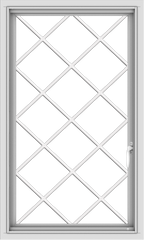 WDMA 24x40 (23.5 x 39.5 inch) Vinyl uPVC White Push out Casement Window  with Diamond Grills