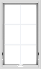 WDMA 24x40 (23.5 x 39.5 inch) White Vinyl uPVC Crank out Awning Window with Colonial Grids Interior