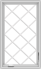 WDMA 24x40 (23.5 x 39.5 inch) White Vinyl uPVC Crank out Casement Window  with Diamond Grills