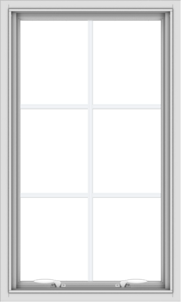 WDMA 24x40 (23.5 x 39.5 inch) White uPVC Vinyl Push out Awning Window with Colonial Grids Interior