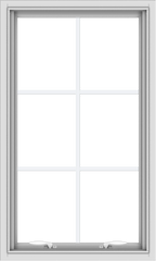 WDMA 24x40 (23.5 x 39.5 inch) White uPVC Vinyl Push out Awning Window with Colonial Grids Interior