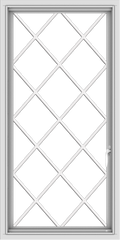 WDMA 24x48 (23.5 x 47.5 inch) uPVC Vinyl White push out Casement Window without Grids with Diamond Grills