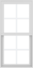 WDMA 24x48 (17.5 x 47.5 inch) Vinyl uPVC White Single Hung Double Hung Window with Colonial Grids Exterior