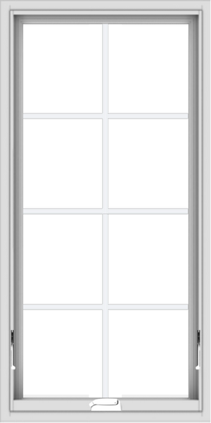 WDMA 24x48 (23.5 x 47.5 inch) White Vinyl uPVC Crank out Awning Window with Colonial Grids Interior