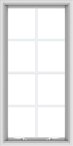 WDMA 24x48 (23.5 x 47.5 inch) White uPVC Vinyl Push out Awning Window with Colonial Grids Interior