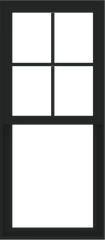 WDMA 24x54 (23.5 x 53.5 inch) Vinyl uPVC Black Single Hung Double Hung Window with Prairie Grids Interior