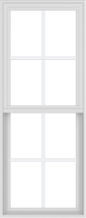 WDMA 24x60 (17.5 x 59.5 inch) Vinyl uPVC White Single Hung Double Hung Window with Colonial Grids Exterior