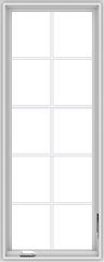 WDMA 24x60 (23.5 x 59.5 inch) White Vinyl uPVC Crank out Casement Window with Colonial Grids