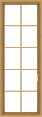 WDMA 24x66 (23.5 x 65.5 inch) Pine Wood Light Grey Aluminum Push out Casement Window with Colonial Grids