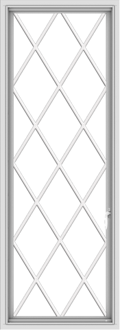 WDMA 24x66 (23.5 x 65.5 inch) White Vinyl uPVC Push out Casement Window without Grids with Diamond Grills