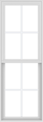 WDMA 24x66 (17.5 x 65.5 inch) Vinyl uPVC White Single Hung Double Hung Window with Colonial Grids Exterior