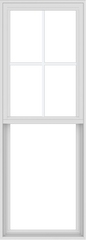 WDMA 24x66 (23.5 x 65.5 inch) Vinyl uPVC White Single Hung Double Hung Window with Top Colonial Grids Exterior