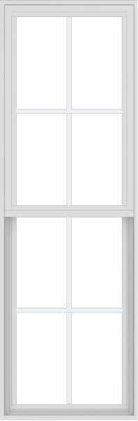 WDMA 24x72 (17.5 x 71.5 inch) Vinyl uPVC White Single Hung Double Hung Window with Colonial Grids Exterior