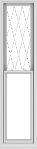 WDMA 24x96 (23.5 x 95.5 inch)  Aluminum Single Double Hung Window with Diamond Grids