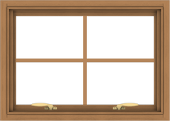 WDMA 28x20 (27.5 x 19.5 inch) Oak Wood Green Aluminum Push out Awning Window with Colonial Grids Interior