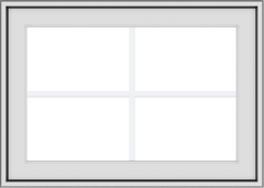 WDMA 28x20 (27.5 x 19.5 inch) White uPVC Vinyl Push out Awning Window with Colonial Grids Exterior