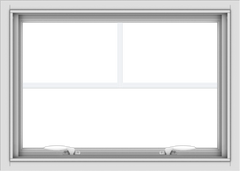 WDMA 28x20 (27.5 x 19.5 inch) White uPVC Vinyl Push out Awning Window with Fractional Grilles