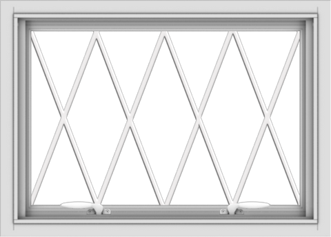 WDMA 28x20 (27.5 x 19.5 inch) White uPVC Vinyl Push out Awning Window without Grids with Diamond Grills