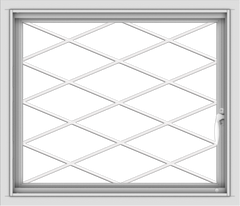 WDMA 28x24 (27.5 x 23.5 inch) Vinyl uPVC White Push out Casement Window without Grids with Diamond Grills