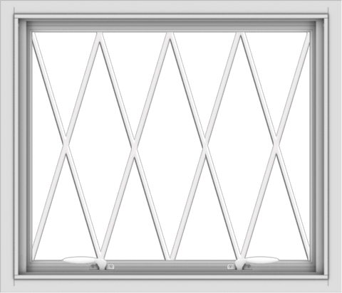 WDMA 28x24 (27.5 x 23.5 inch) White uPVC Vinyl Push out Awning Window without Grids with Diamond Grills