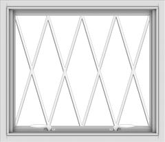 WDMA 28x24 (27.5 x 23.5 inch) White uPVC Vinyl Push out Awning Window without Grids with Diamond Grills