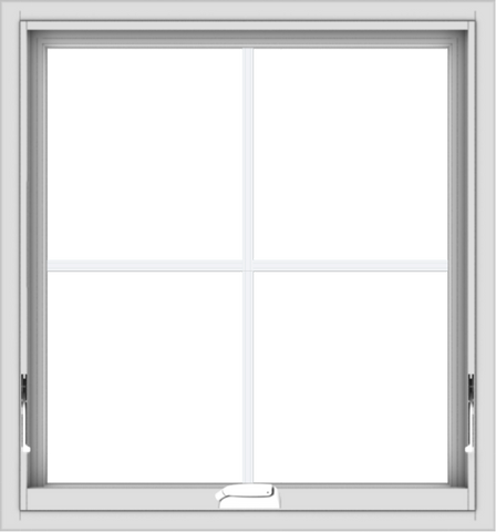 WDMA 28x30 (27.5 x 29.5 inch) White Vinyl uPVC Crank out Awning Window with Colonial Grids Interior