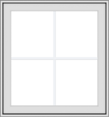 WDMA 28x30 (27.5 x 29.5 inch) White uPVC Vinyl Push out Awning Window with Colonial Grids Exterior