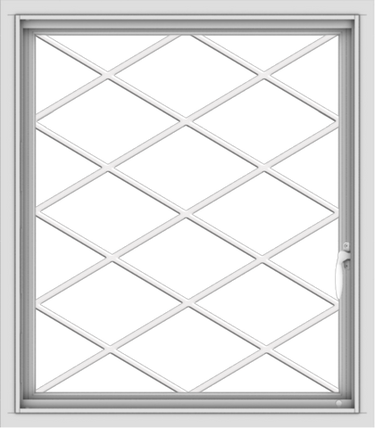 WDMA 28x32 (27.5 x 31.5 inch) Vinyl uPVC White Push out Casement Window  with Diamond Grills