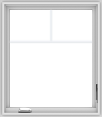 WDMA 28x32 (27.5 x 31.5 inch) White Vinyl uPVC Crank out Casement Window with Fractional Grilles