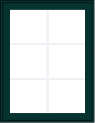 WDMA 28x36 (27.5 x 35.5 inch) Oak Wood Green Aluminum Push out Awning Window with Colonial Grids Exterior