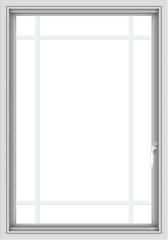 WDMA 28x40 (27.5 x 39.5 inch) Vinyl uPVC White Push out Casement Window with Prairie Grilles