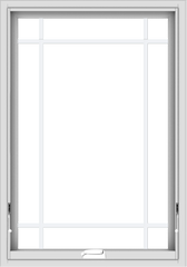 WDMA 28x40 (27.5 x 39.5 inch) White Vinyl uPVC Crank out Awning Window with Prairie Grilles