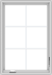 WDMA 28x40 (27.5 x 39.5 inch) White Vinyl uPVC Crank out Casement Window with Colonial Grids