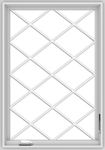 WDMA 28x40 (27.5 x 39.5 inch) White Vinyl uPVC Crank out Casement Window  with Diamond Grills