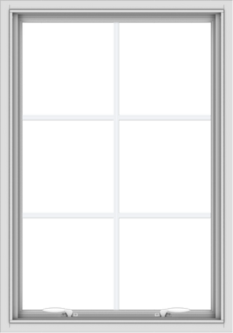 WDMA 28x40 (27.5 x 39.5 inch) White uPVC Vinyl Push out Awning Window with Colonial Grids Interior