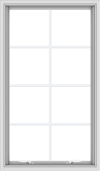 WDMA 28x48 (27.5 x 47.5 inch) White uPVC Vinyl Push out Awning Window with Colonial Grids Interior