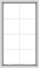 WDMA 28x48 (27.5 x 47.5 inch) White uPVC Vinyl Push out Awning Window with Colonial Grids Interior