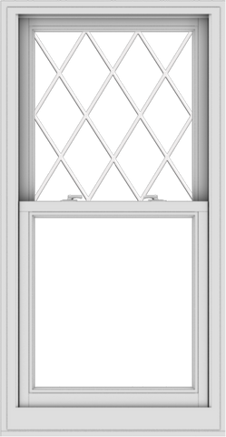 WDMA 28x54 (27.5 x 53.5 inch)  Aluminum Single Double Hung Window with Diamond Grids