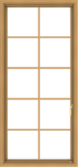 WDMA 28x60 (27.5 x 59.5 inch) Pine Wood Light Grey Aluminum Push out Casement Window with Colonial Grids