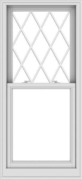 WDMA 28x61 (27.5 x 60.5 inch)  Aluminum Single Double Hung Window with Diamond Grids