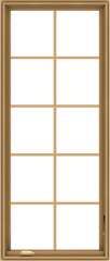 WDMA 28x66 (27.5 x 65.5 inch) Pine Wood Dark Grey Aluminum Crank out Casement Window with Colonial Grids