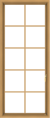 WDMA 28x66 (27.5 x 65.5 inch) Pine Wood Light Grey Aluminum Push out Casement Window with Colonial Grids