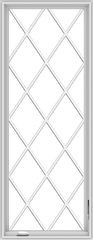 WDMA 28x72 (27.5 x 71.5 inch) White Vinyl uPVC Crank out Casement Window without Grids with Diamond Grills