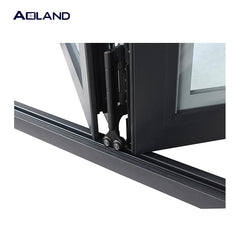 3 panel black metal profilealuminum bi fold door with blinds on China WDMA