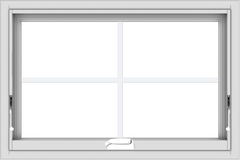 WDMA 30x20 (29.5 x 19.5 inch) White Vinyl uPVC Crank out Awning Window with Colonial Grids Interior