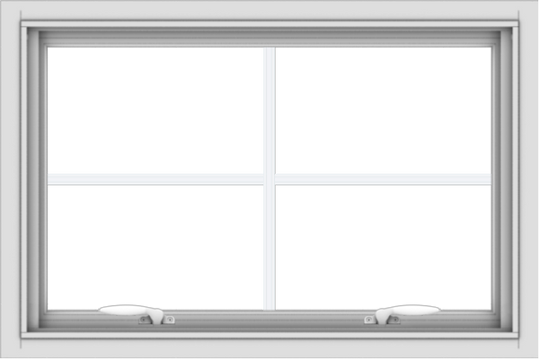 WDMA 30x20 (29.5 x 19.5 inch) White uPVC Vinyl Push out Awning Window with Colonial Grids Interior