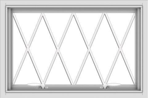 WDMA 30x20 (29.5 x 19.5 inch) White uPVC Vinyl Push out Awning Window without Grids with Diamond Grills